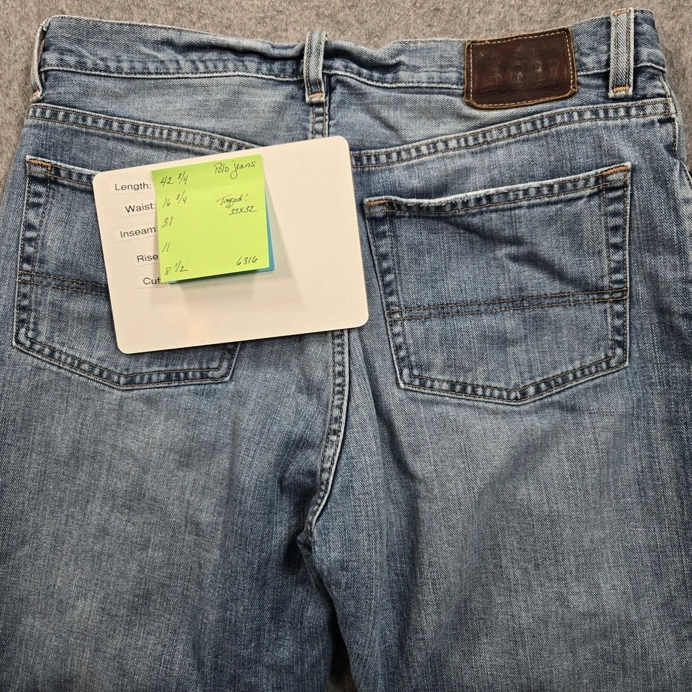 Polo Ralph Lauren Jeans Mens 33x31 (tag 33x32) Light Wash Blue Straight Denim